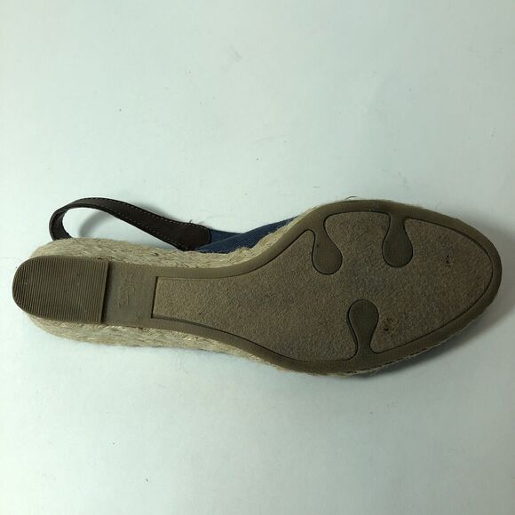 Life Stride Soft System Sandals Heels Size 8 Espadrille Denim Slingback Wedge B1 - Picture 14 of 15